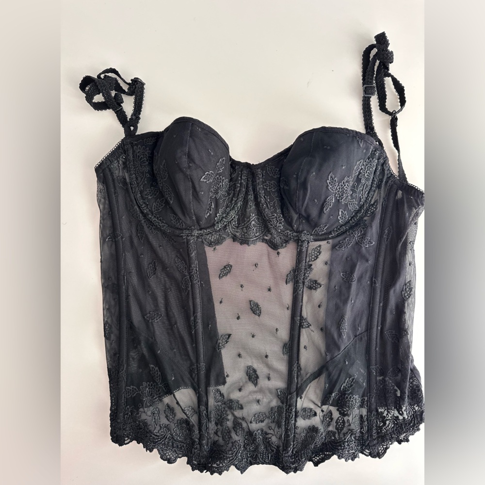 La perla vintage Elegant Black Lace Bustier - Picture 8 of 11
